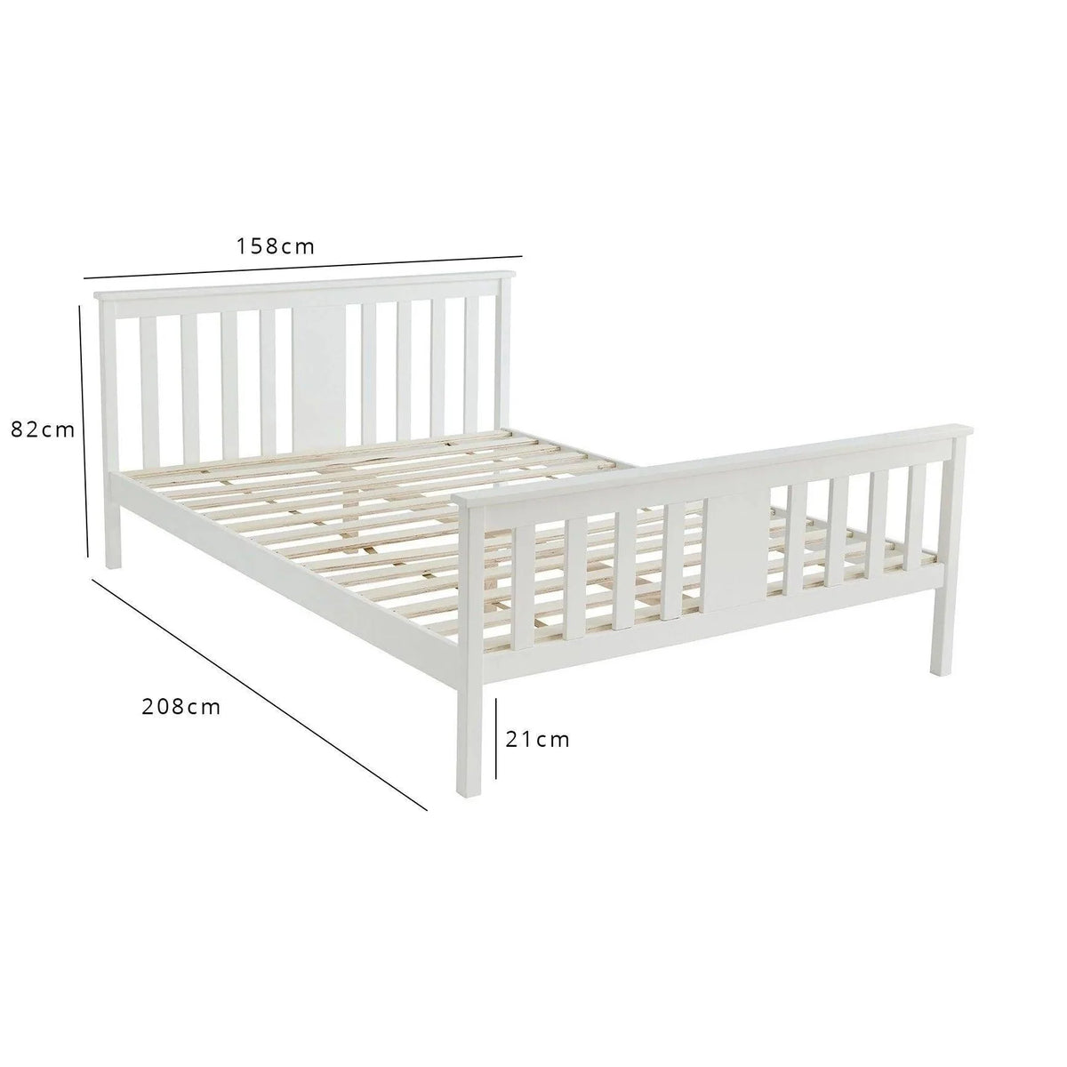 Outlet - Lisa Wooden King Size Bed Frame - White