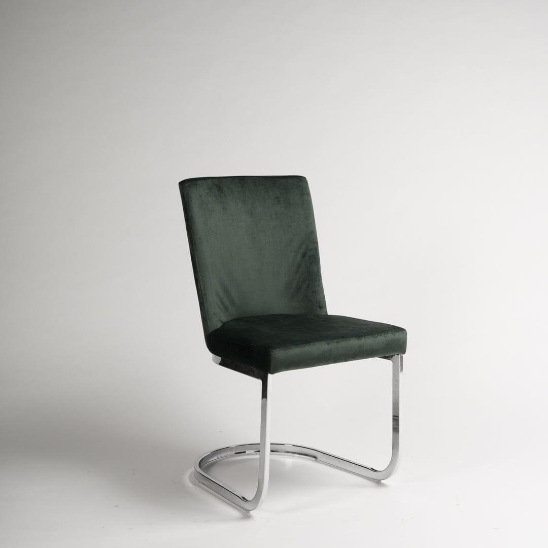 OUTLET - Lola Green Dining Chairs - Set of 2 - Chrome Legs