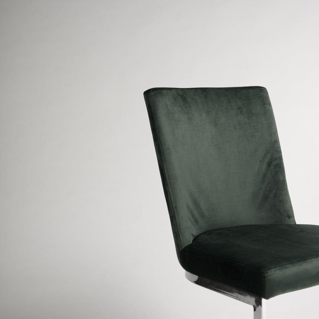 OUTLET - Lola Green Dining Chairs - Set of 2 - Chrome Legs