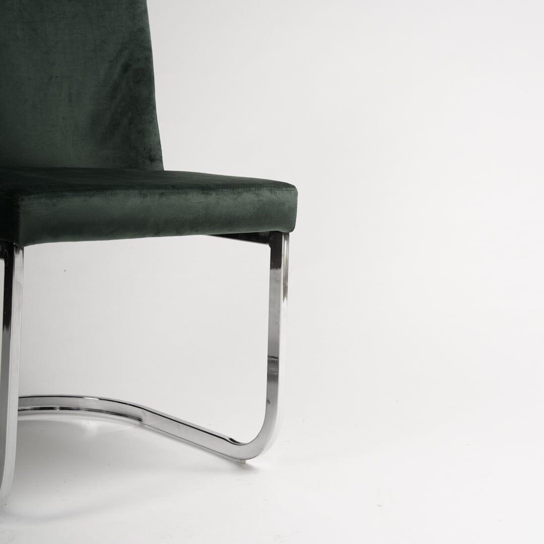 OUTLET - Lola Green Dining Chairs - Set of 2 - Chrome Legs