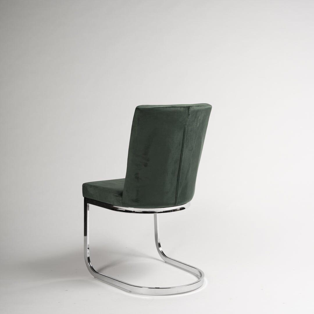 OUTLET - Lola Green Dining Chairs - Set of 2 - Chrome Legs