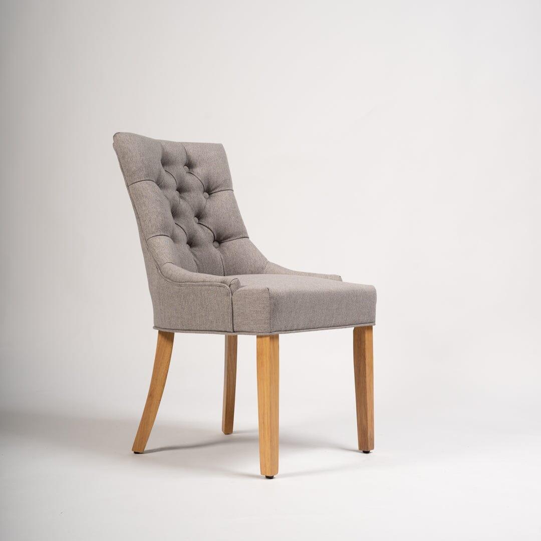 OUTLET - Louis Grey Dining Chairs - Set of 2 - Light Wood Legs
