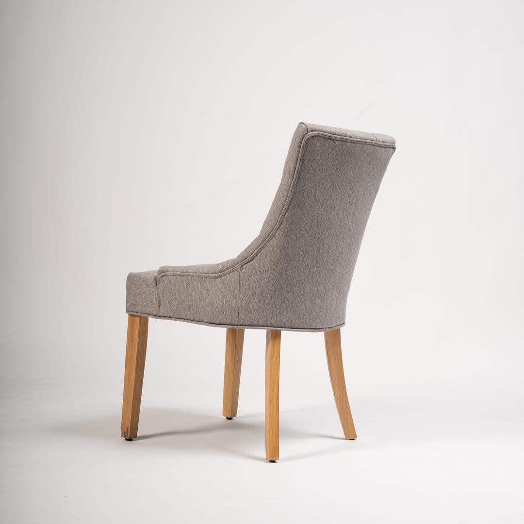 OUTLET - Louis Grey Dining Chairs - Set of 2 - Light Wood Legs
