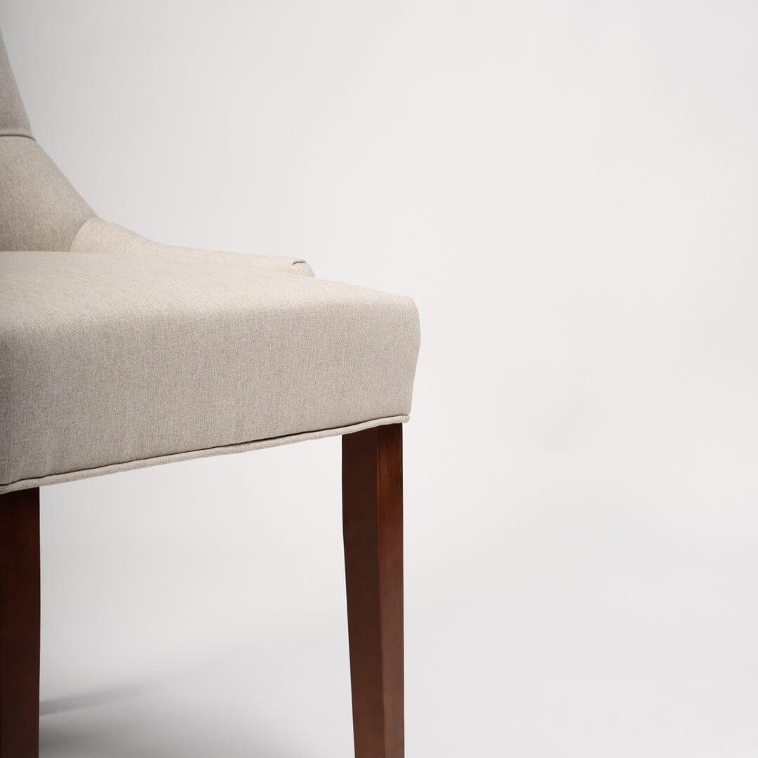 OUTLET - Louis Sand Dining Chairs - Set of 2 - Dark Wood Legs