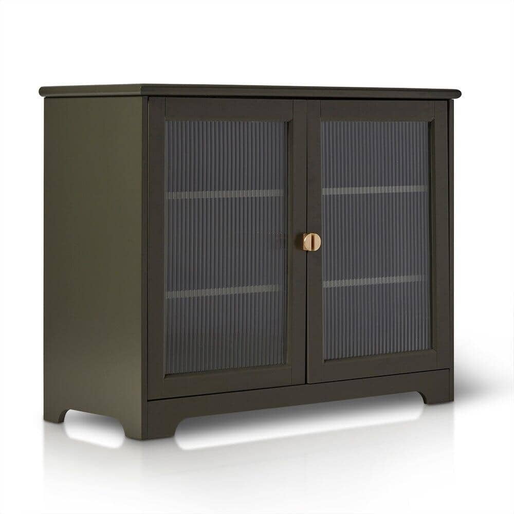 OUTLET - Lua 2 Door Small Sideboard - Fir Green with Glass Door