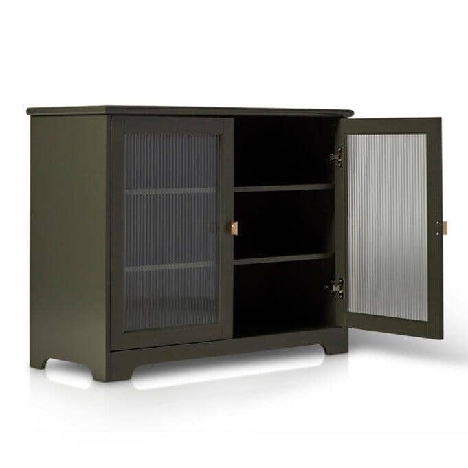 OUTLET - Lua 2 Door Small Sideboard - Fir Green with Glass Door