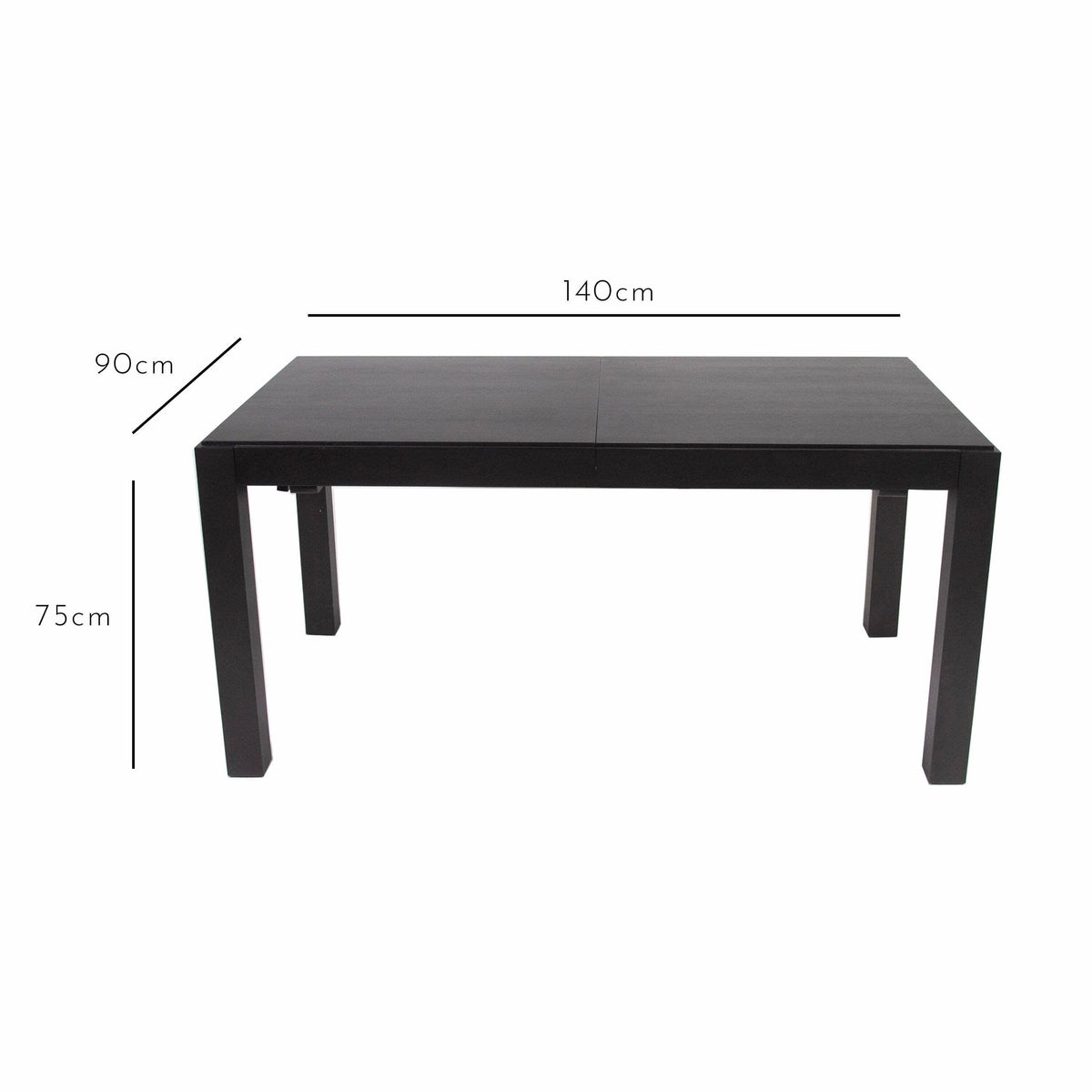 OUTLET - Magnus Black Wood Dining Table - Extendable