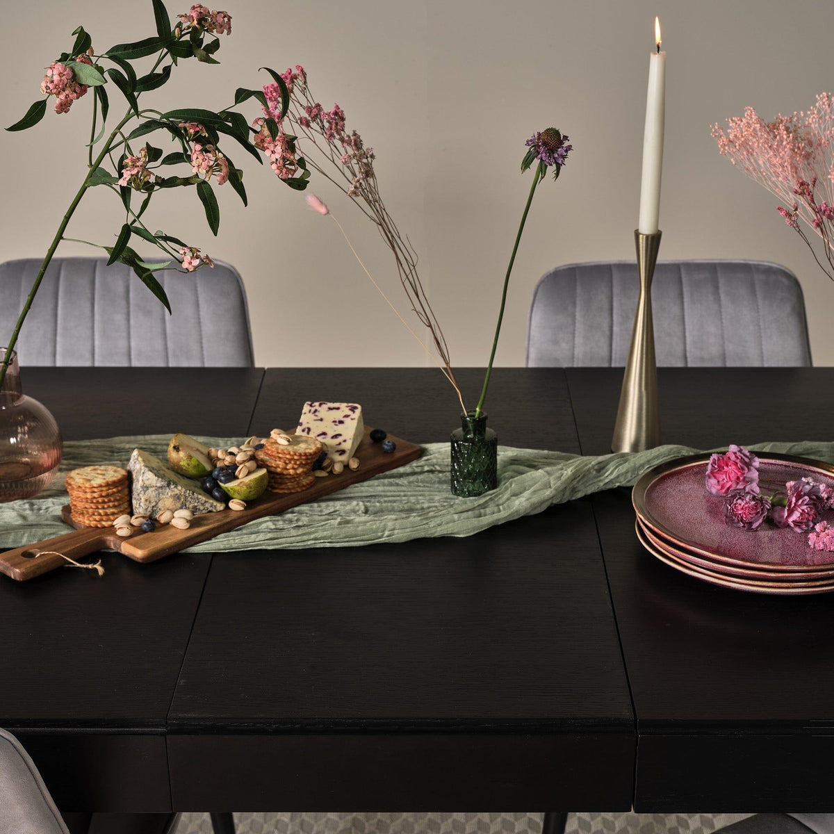 OUTLET - Magnus Black Wood Dining Table - Extendable