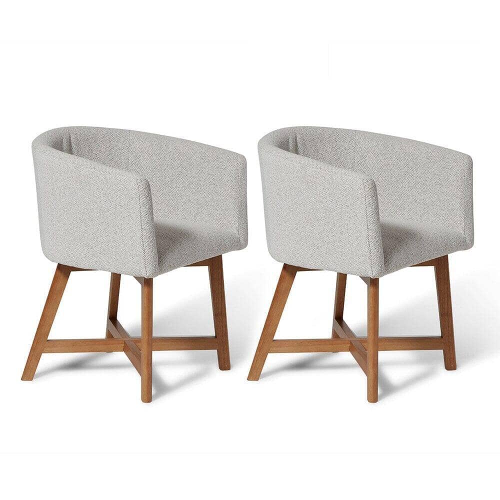 OUTLET - Magnus Dove Grey Dining Chairs - Set of 2 - Oak Legs