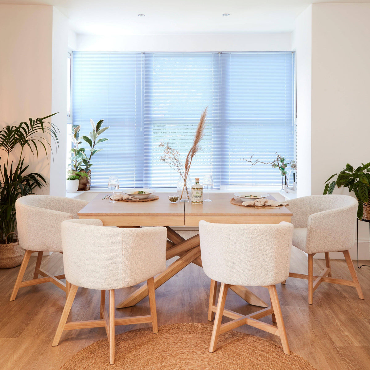 OUTLET - Magnus Dove Grey Dining Chairs - Set of 2 - Oak Legs