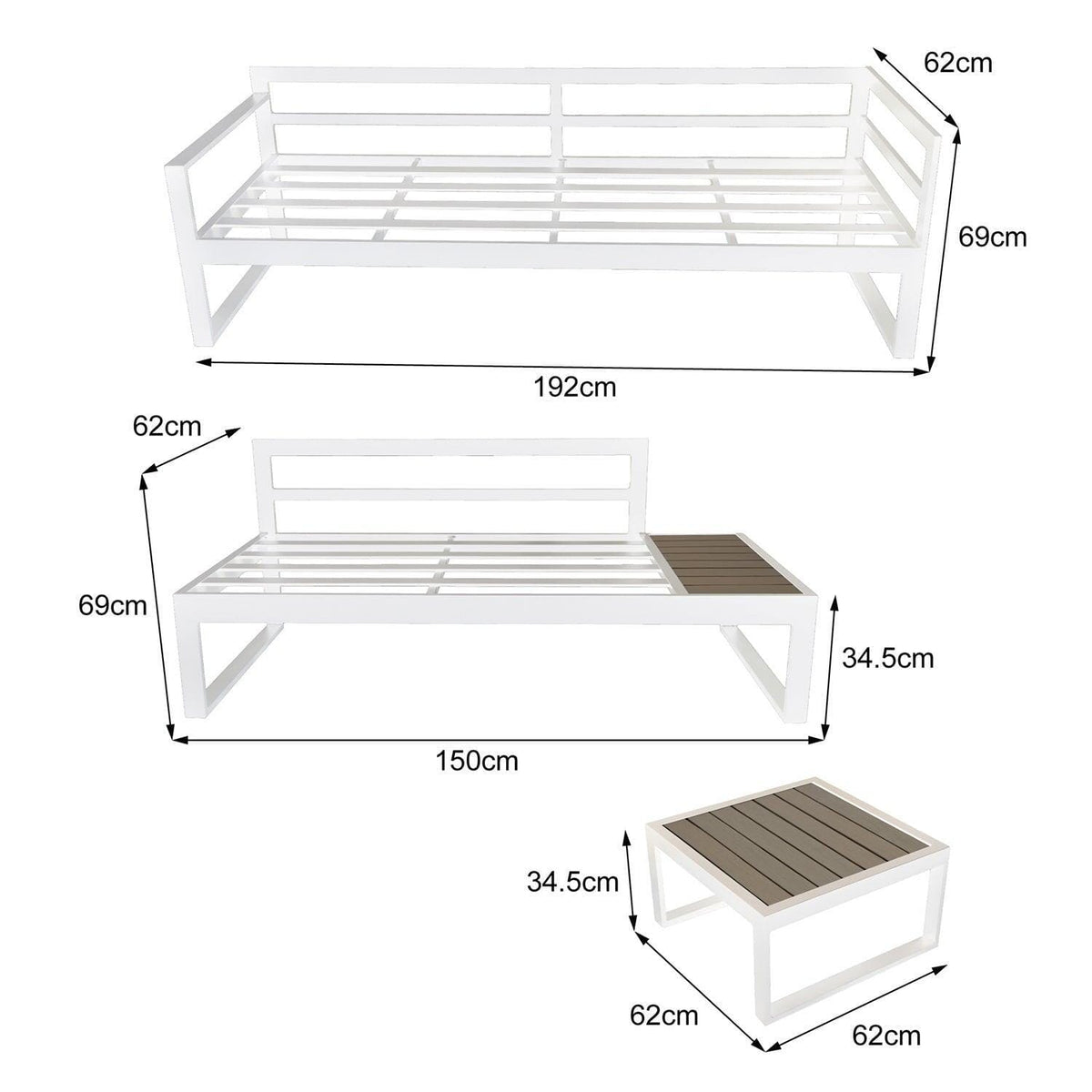 Outlet - Maia Garden Corner Sofa - White - Left Hand Assembly