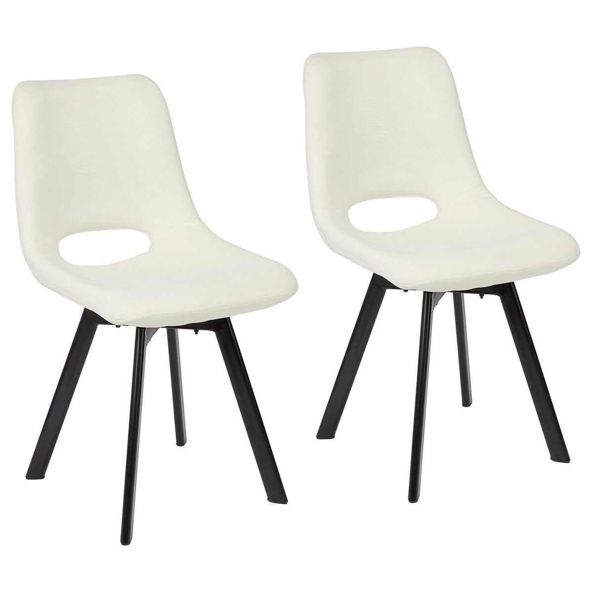 OUTLET - Margot Cream Dining Chairs - Set of 2 - Black Legs