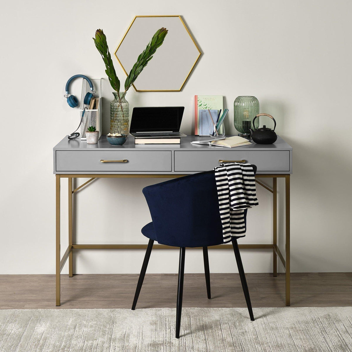 OUTLET - Marie Grey Dressing Table with Drawers