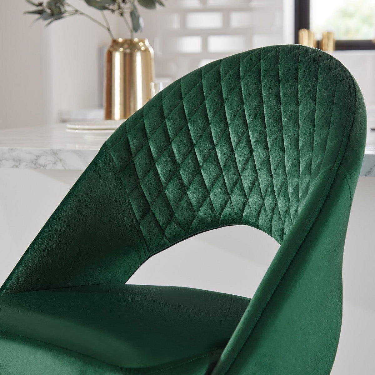 Outlet - Marilyn Bar Stool - Set of 2 - Green Velvet