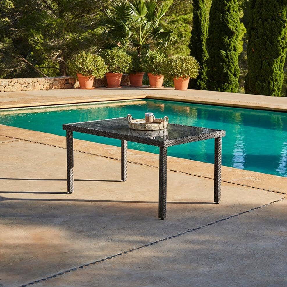 OUTLET - Marston 6 Seater Rectangular Garden Dining Table - Grey