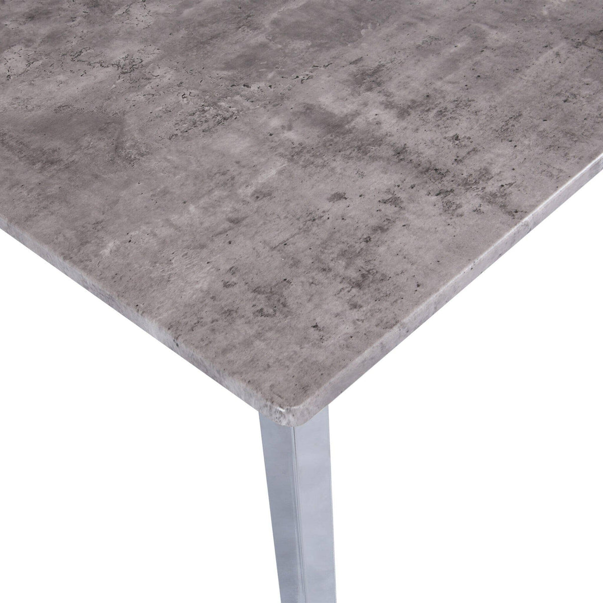 OUTLET - Milo Concrete Effect Dining Table - 4 Seater - Chrome Legs