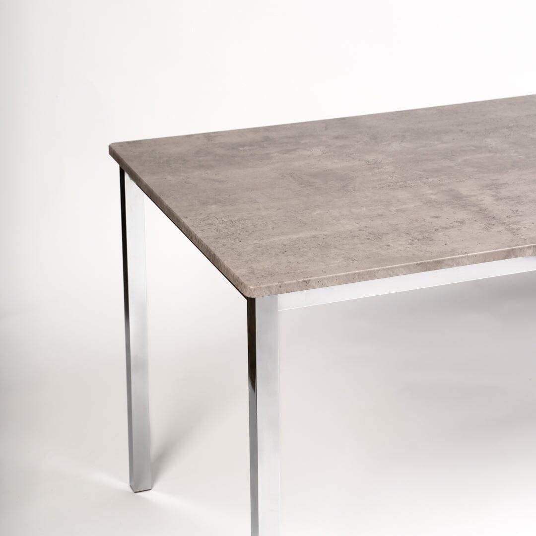 OUTLET - Milo 6 Seater Concrete Effect Dining Table with Chrome Legs