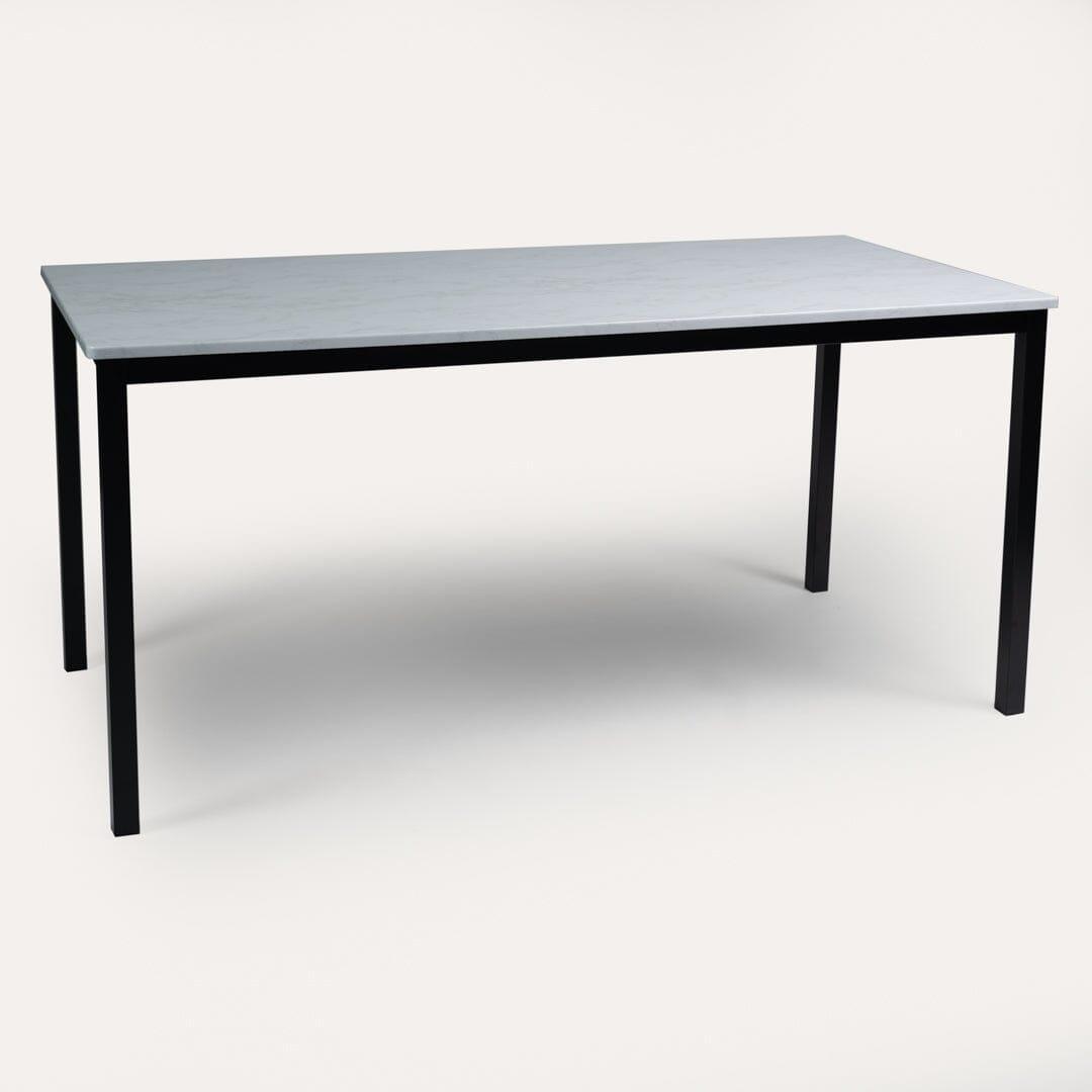 OUTLET - Milo Marble Effect Dining Table - 6 Seater - Black Legs