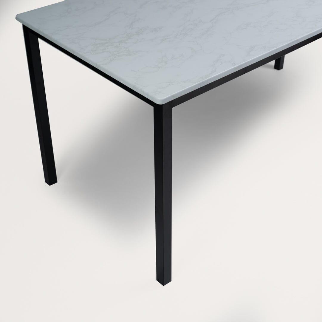 OUTLET - Milo Marble Effect Dining Table - 6 Seater - Black Legs