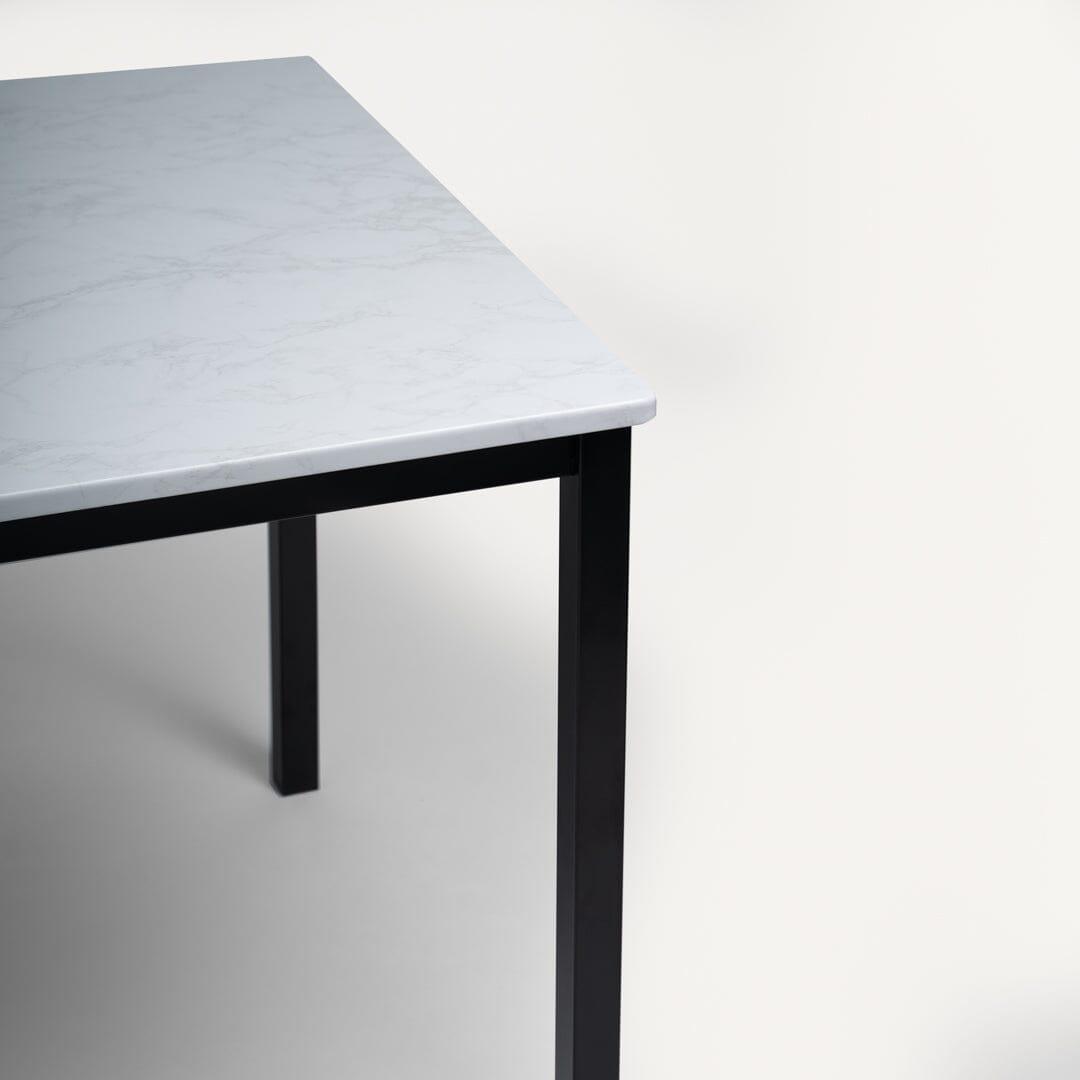 OUTLET - Milo Marble Effect Dining Table - 6 Seater - Black Legs