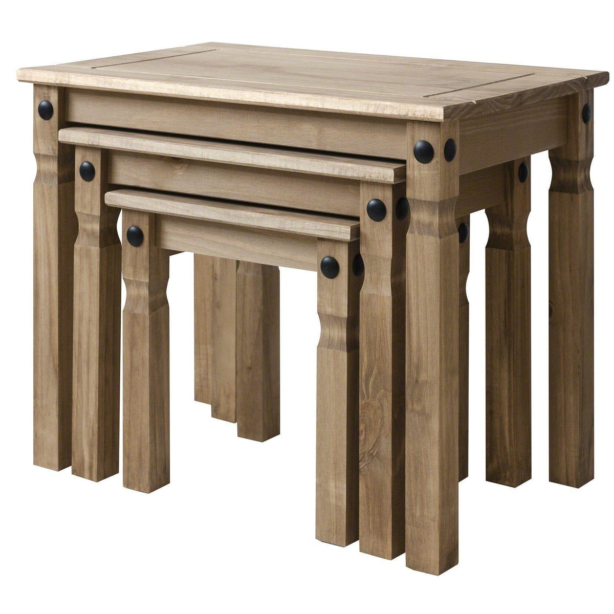OUTLET - Corona Solid Pine Nest of Tables