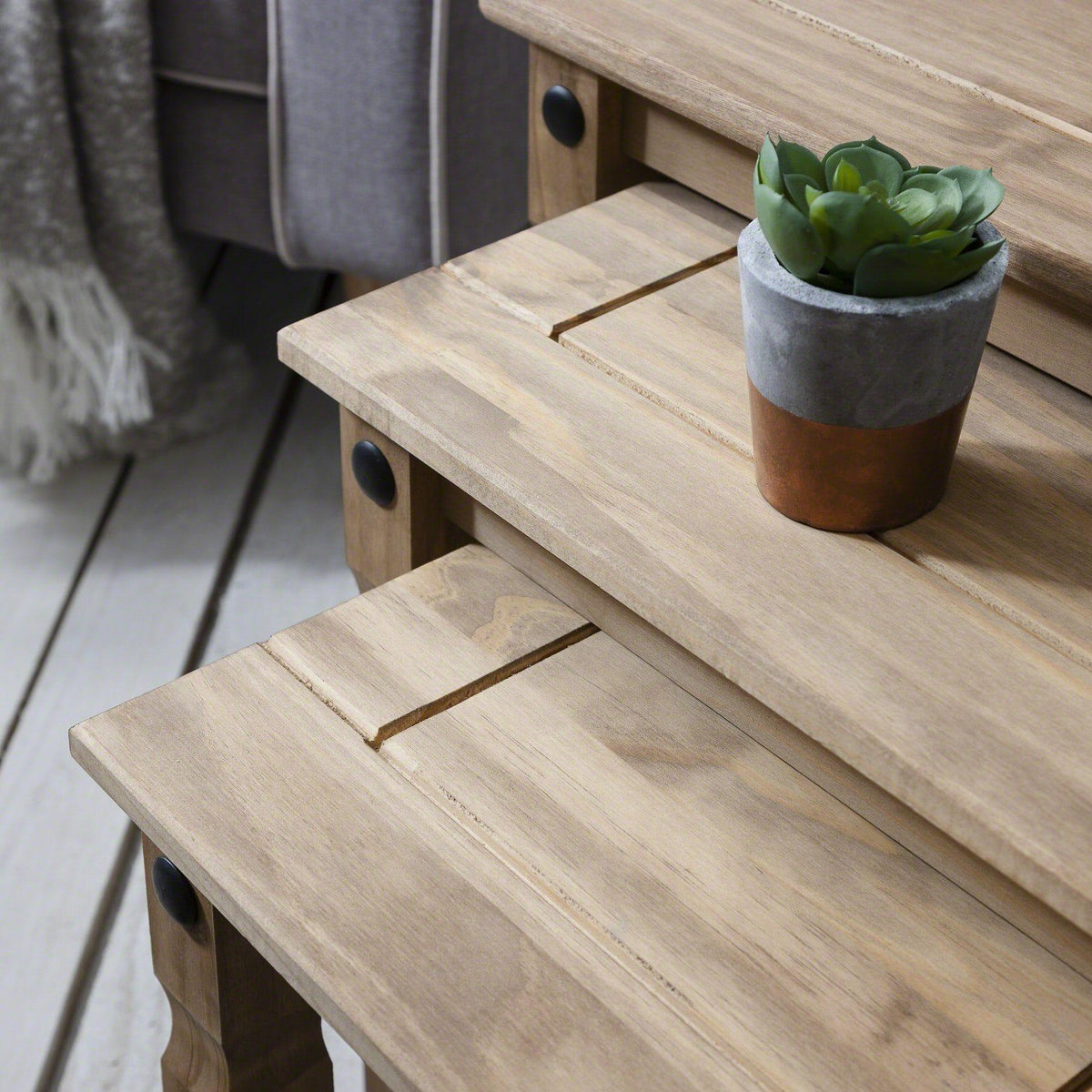 OUTLET - Corona Solid Pine Nest of Tables