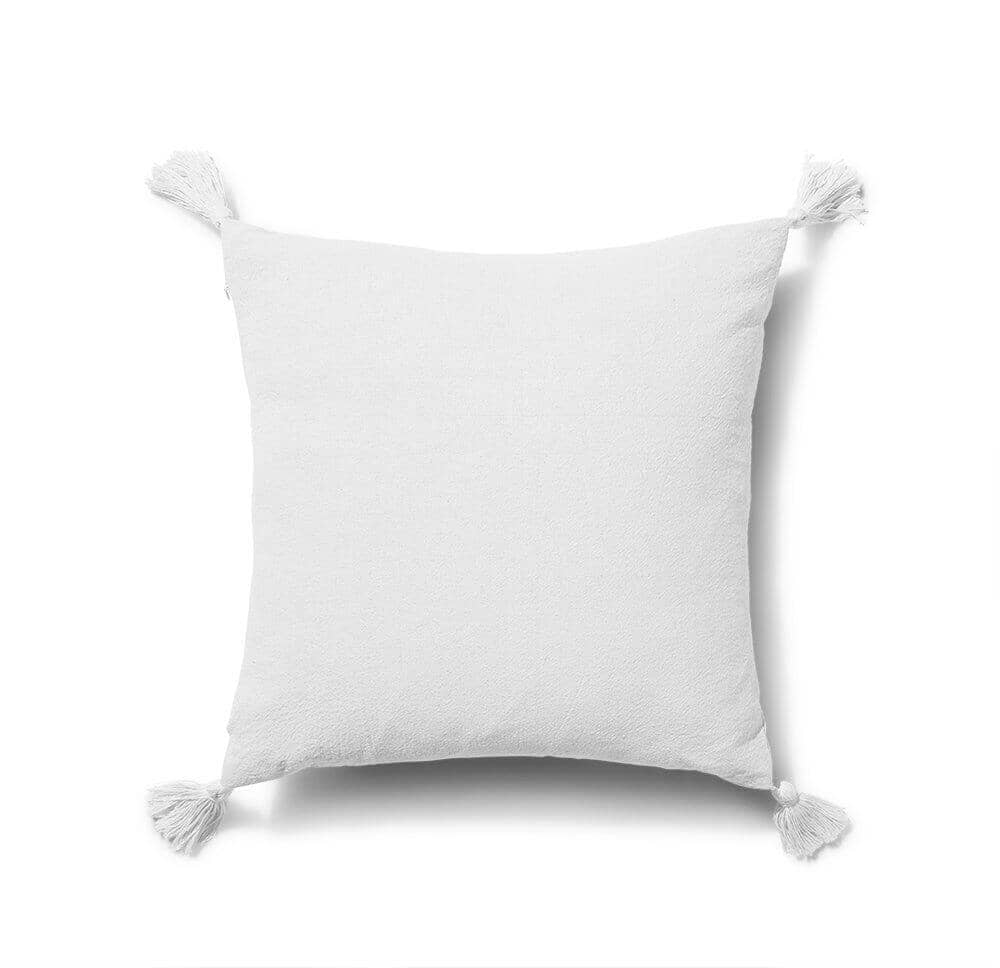 OUTLET - Otura 45x45cm Tasseled Cushion Cover - Ivory White