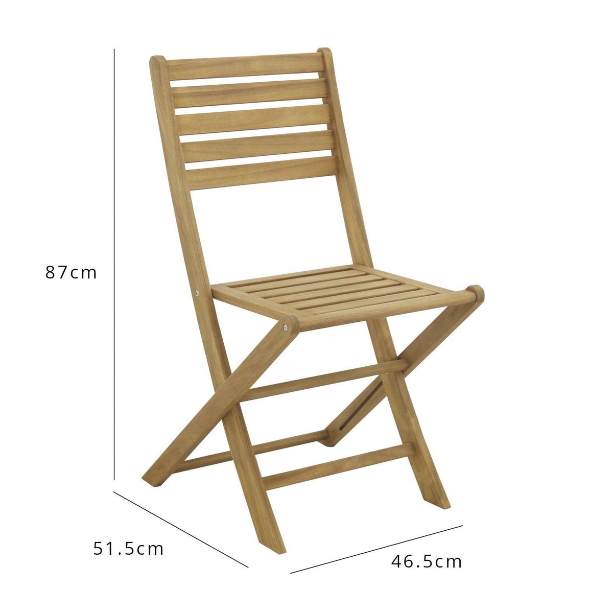 OUTLET - Outdoor Dining Chairs - Set of 2 - Solid Acacia Wood