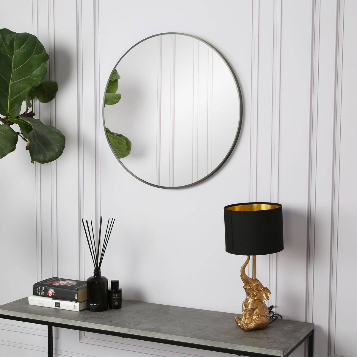Outlet - Pandora Round Mirror - Small - Black
