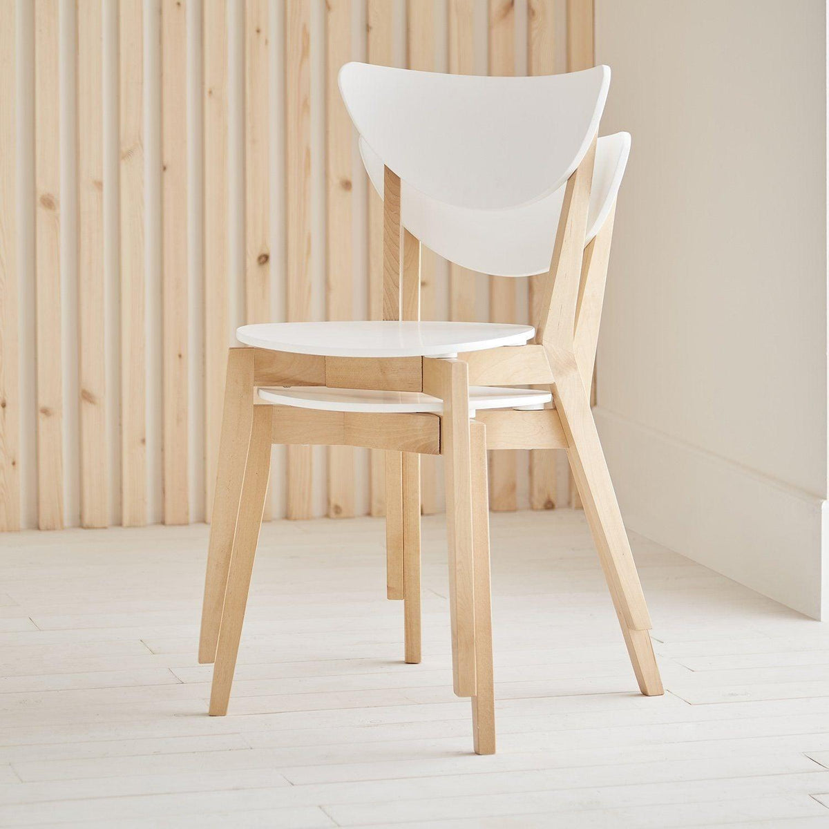 OUTLET - Paul White Stackable Dining Chairs - Set of 2