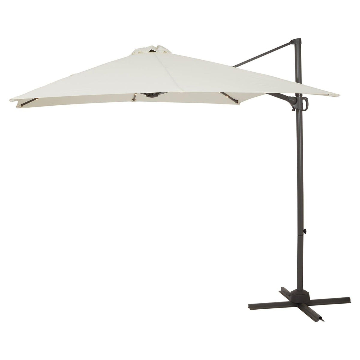 OUTLET - Cream LED Premium Cantilever Parasol - 2.4m Square