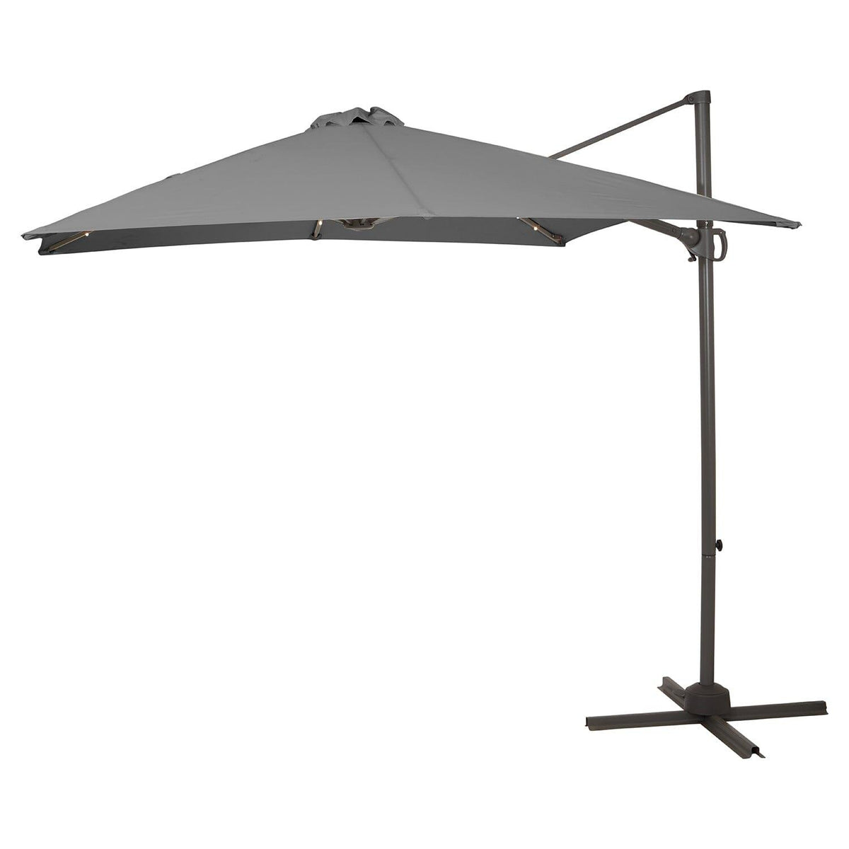 OUTLET - Grey LED Premium Cantilever Parasol - 2.4m Square