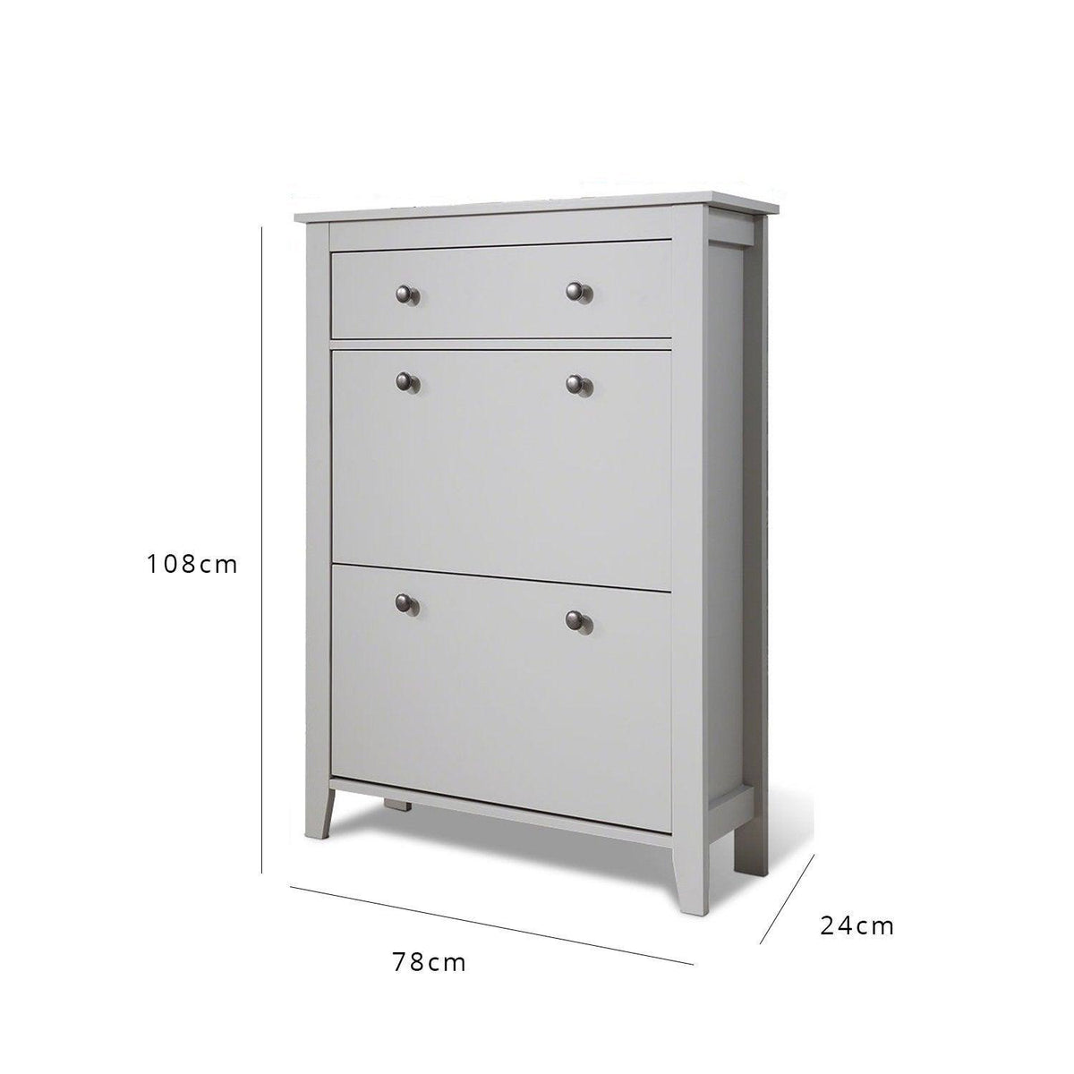 OUTLET - Sandhurst Shoe Cabinet - 3 Door - Grey