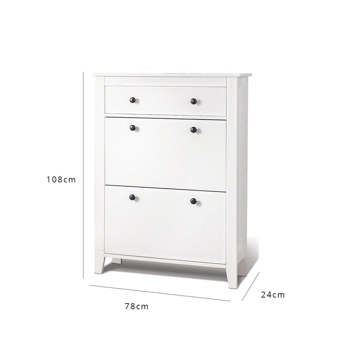 OUTLET - Sandhurst Shoe Cabinet - 3 Door - White