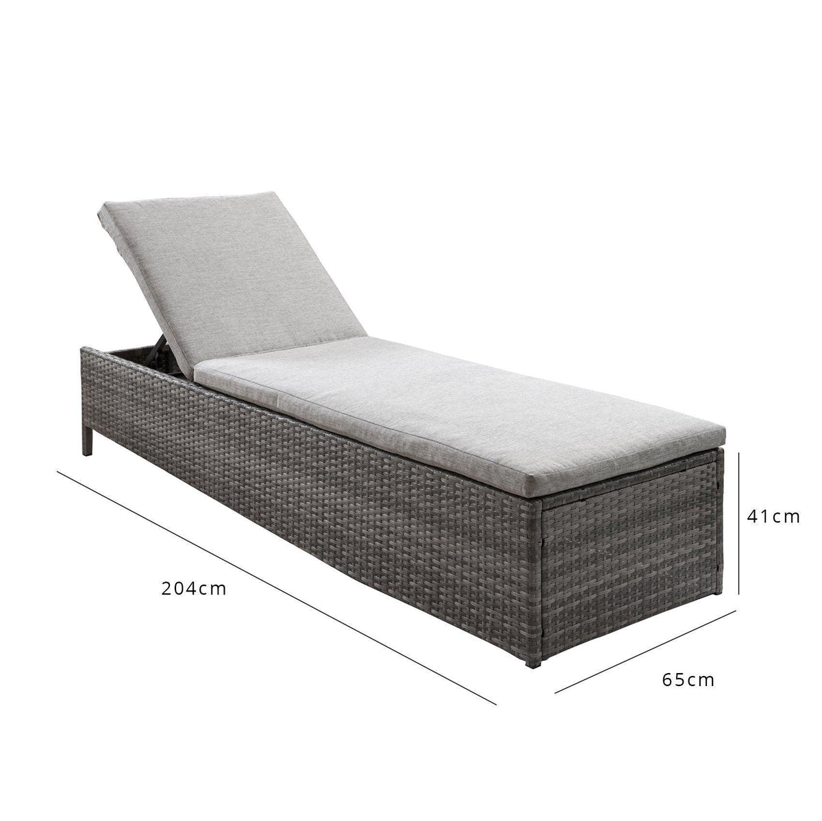 OUTLET - Serina Rattan Sun Lounger - Premium - Grey