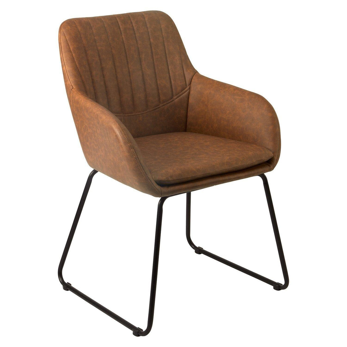 OUTLET - Sheffield Office Faux Leather Chair - Tan with Black Legs