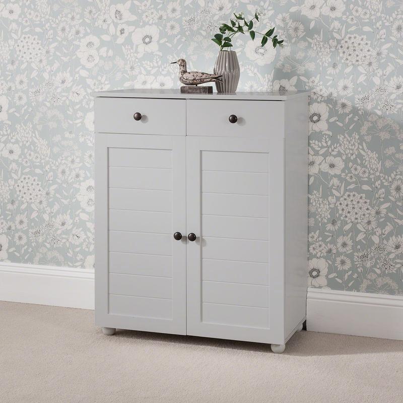 OUTLET - Ascot Shoe Cabinet - Grey Storage Cupboard