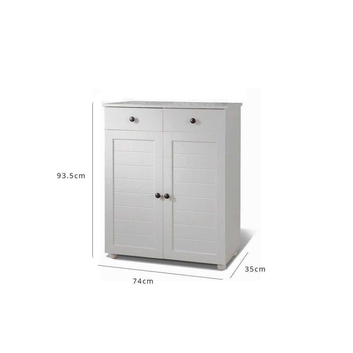 OUTLET - Ascot Shoe Cabinet - Grey Storage Cupboard