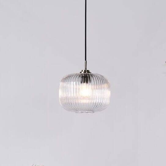 OUTLET - Elland 25cm Single Glass Pendant Light - Chrome