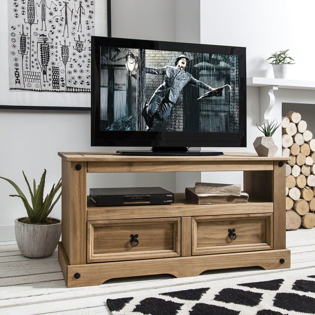 Outlet - Solid Wood TV Unit - Pine
