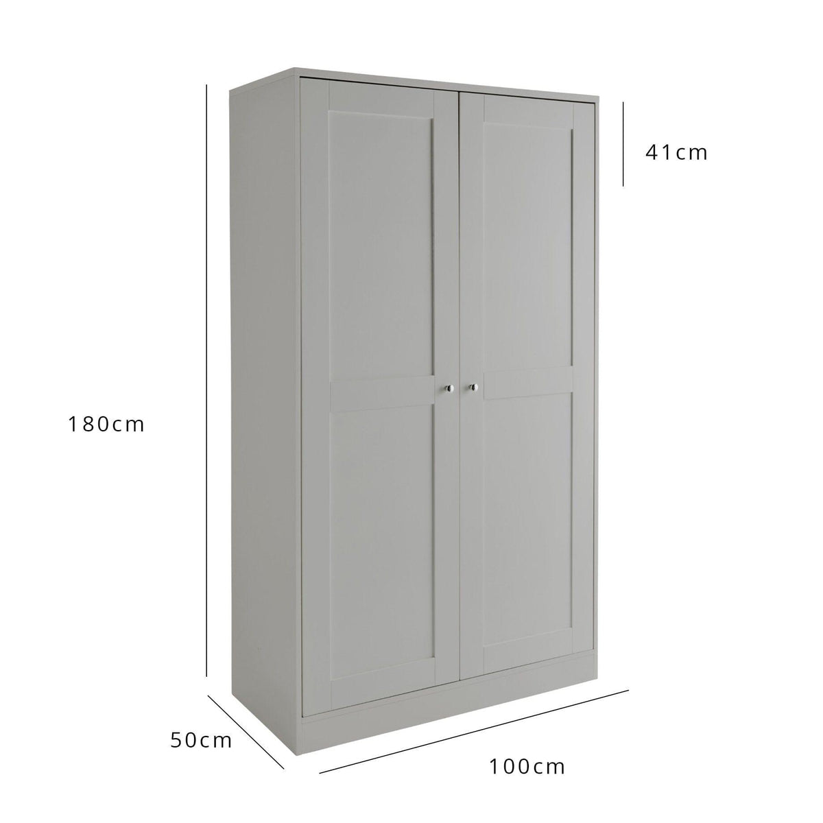OUTLET - Stevie Double Wardrobe - Grey