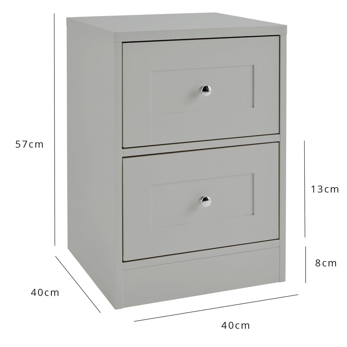 Outlet - Stevie Bedside Table - Grey