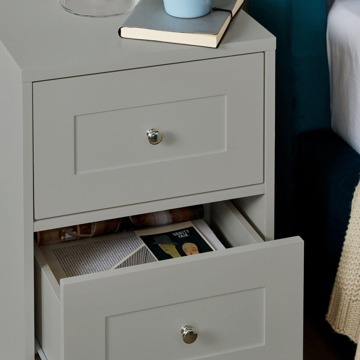 Outlet - Stevie Bedside Table - Grey