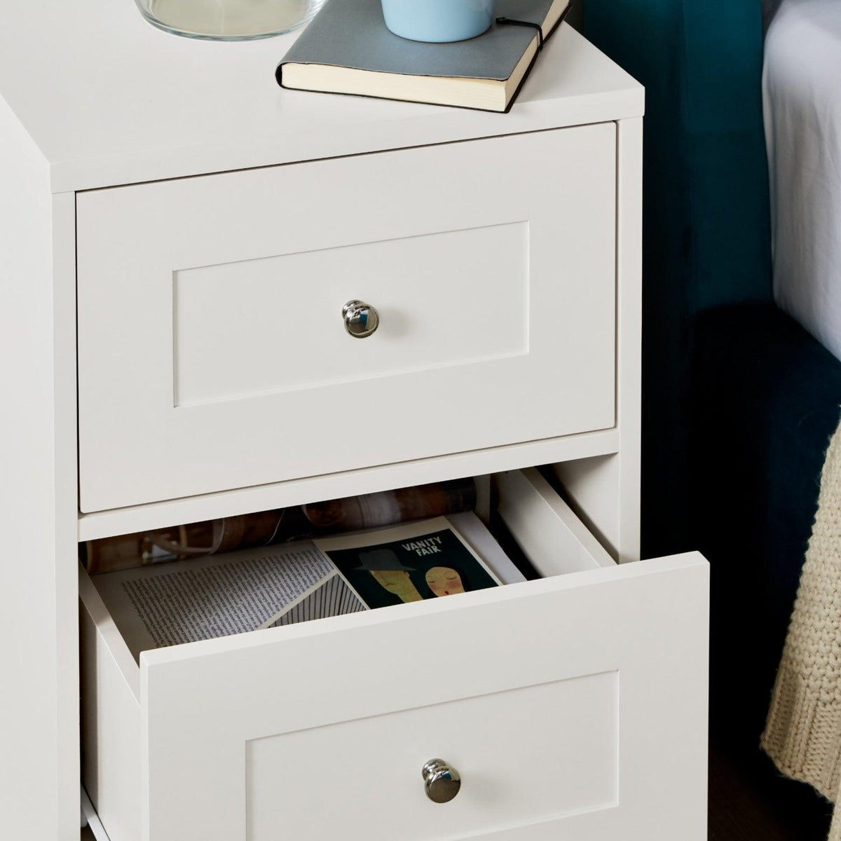 Outlet - Stevie Bedside Table - White