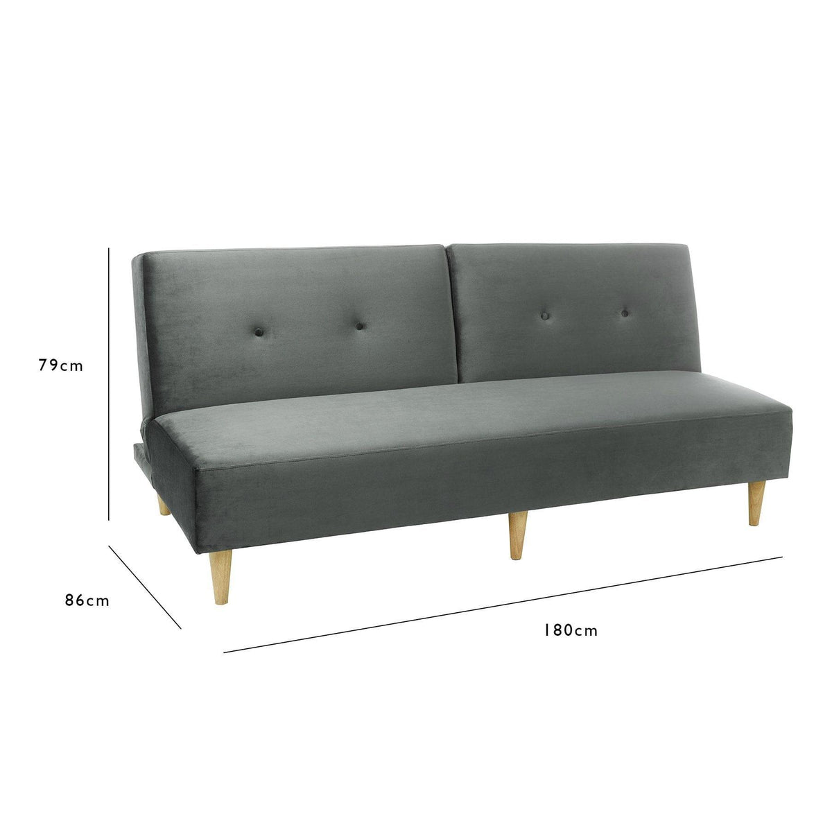 Outlet - Tamsin click clack sofa bed - grey velvet