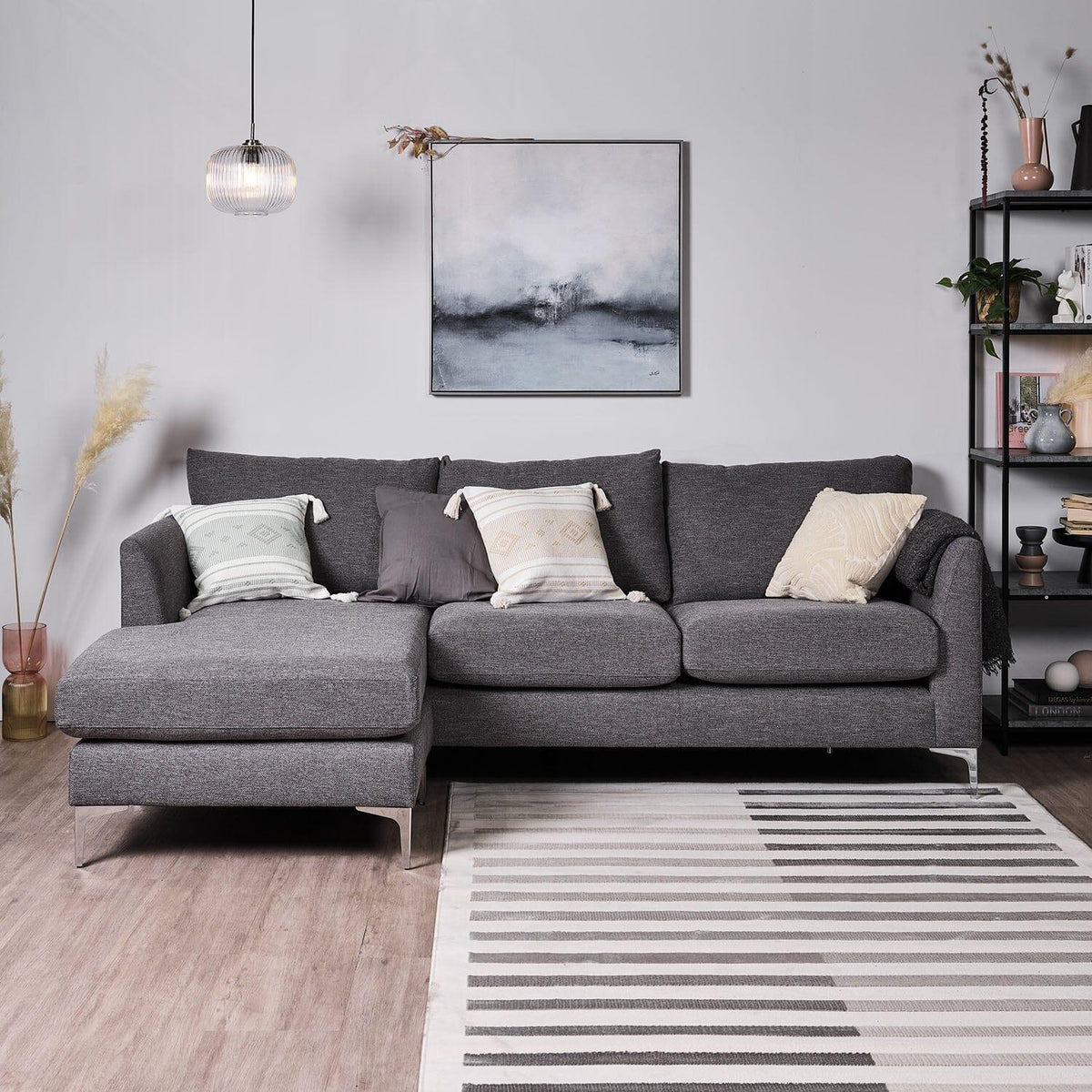 OUTLET - Taylor Chaise Corner Sofa - Charcoal Grey