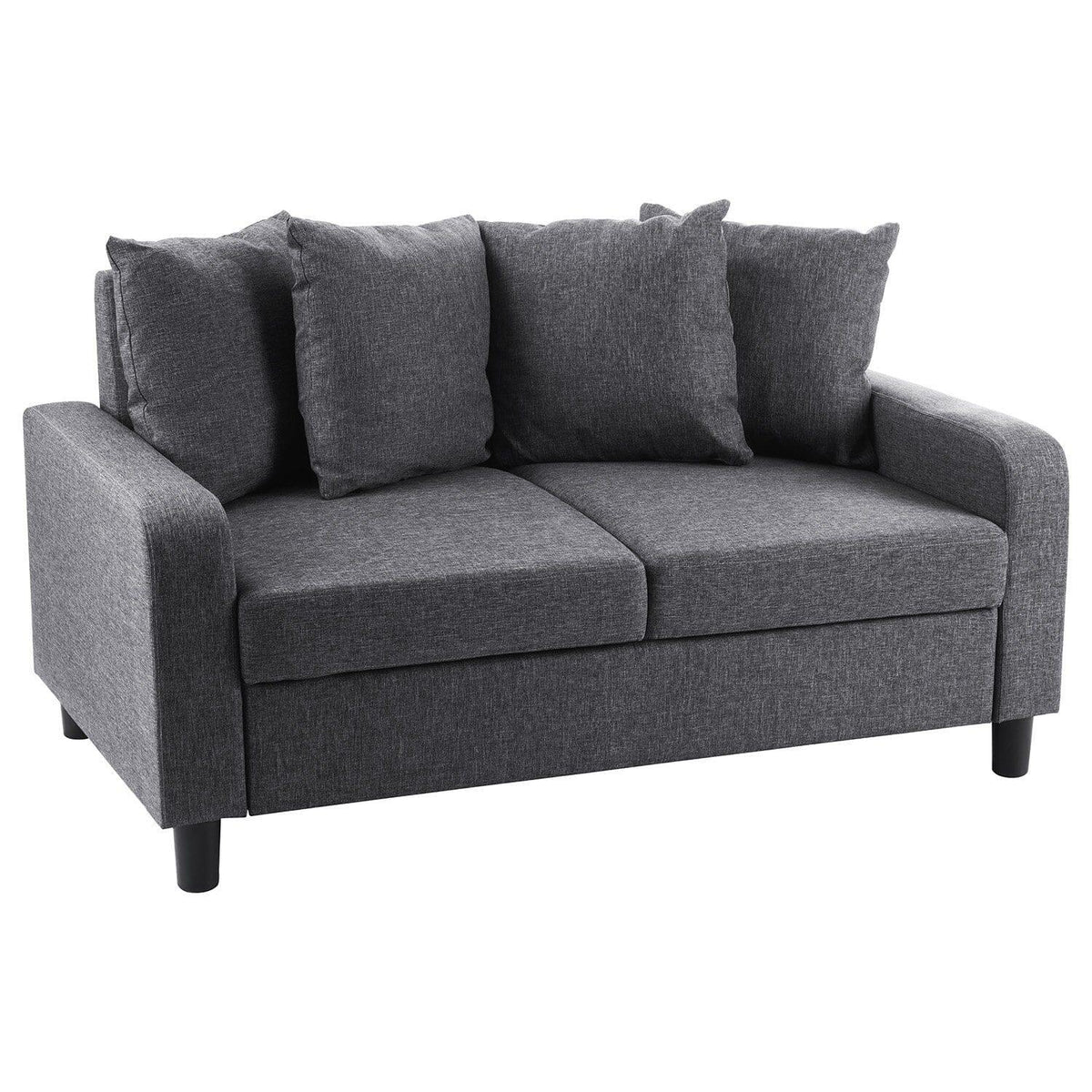 OUTLET - Tracy 2 Seater Sofa - Grey Linen with Black Legs