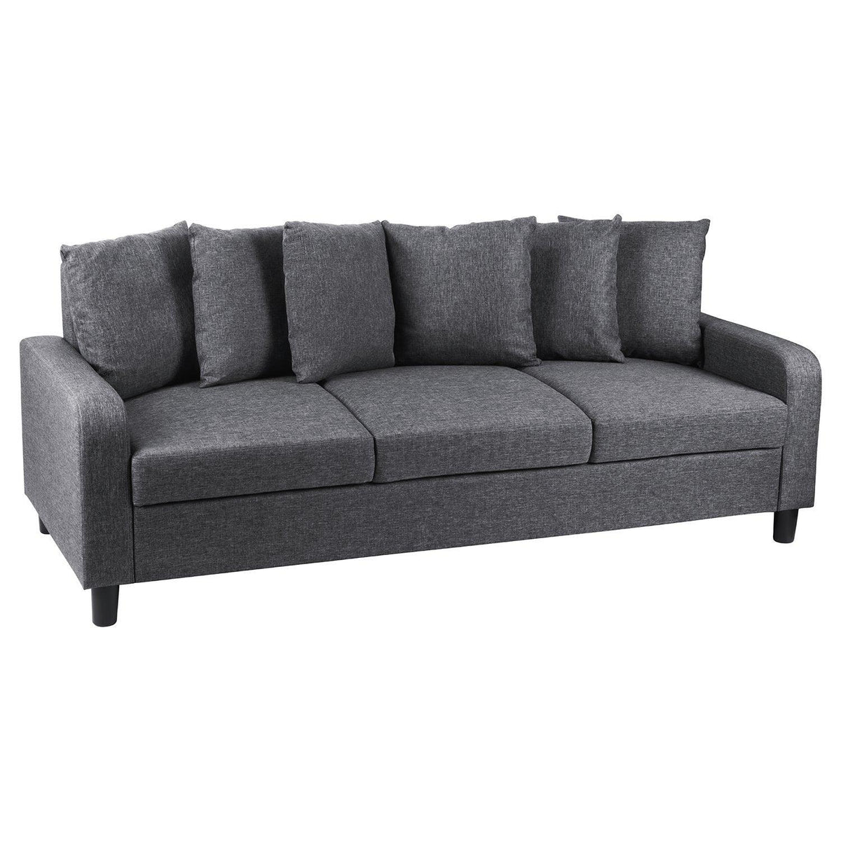 OUTLET - Tracy 3 Seater Sofa - Grey Linen with Black Legs