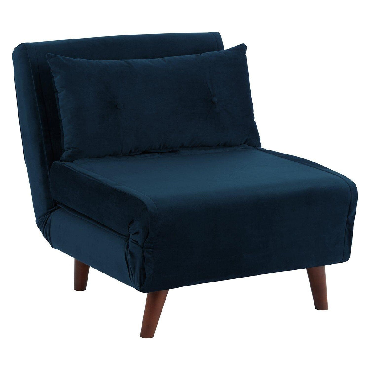 OUTLET - Una Single Sprung Sofa Bed - Blue - Velvet