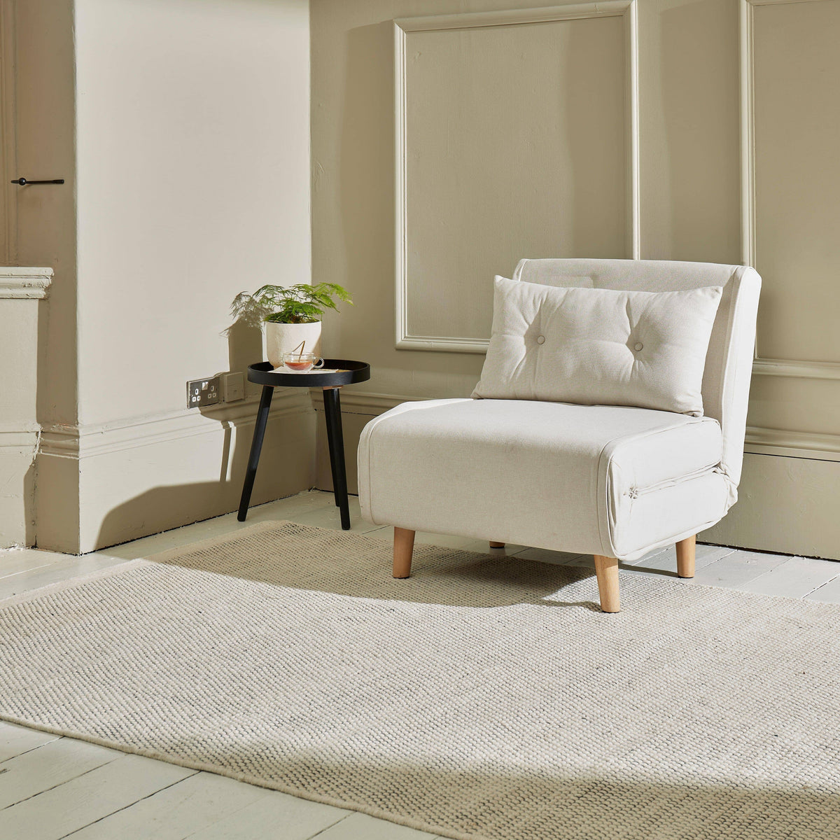 OUTLET - Una Single Sofa Bed - Oatmeal Linen